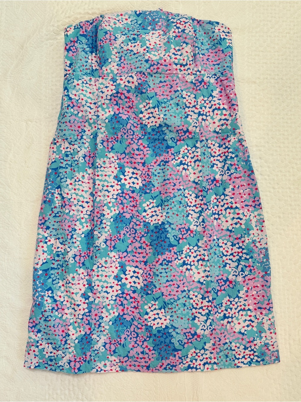 Lilly Pulitzer Franco Short Strapless Tie Back Dress Dot Dot Hop Blue & Purple 6